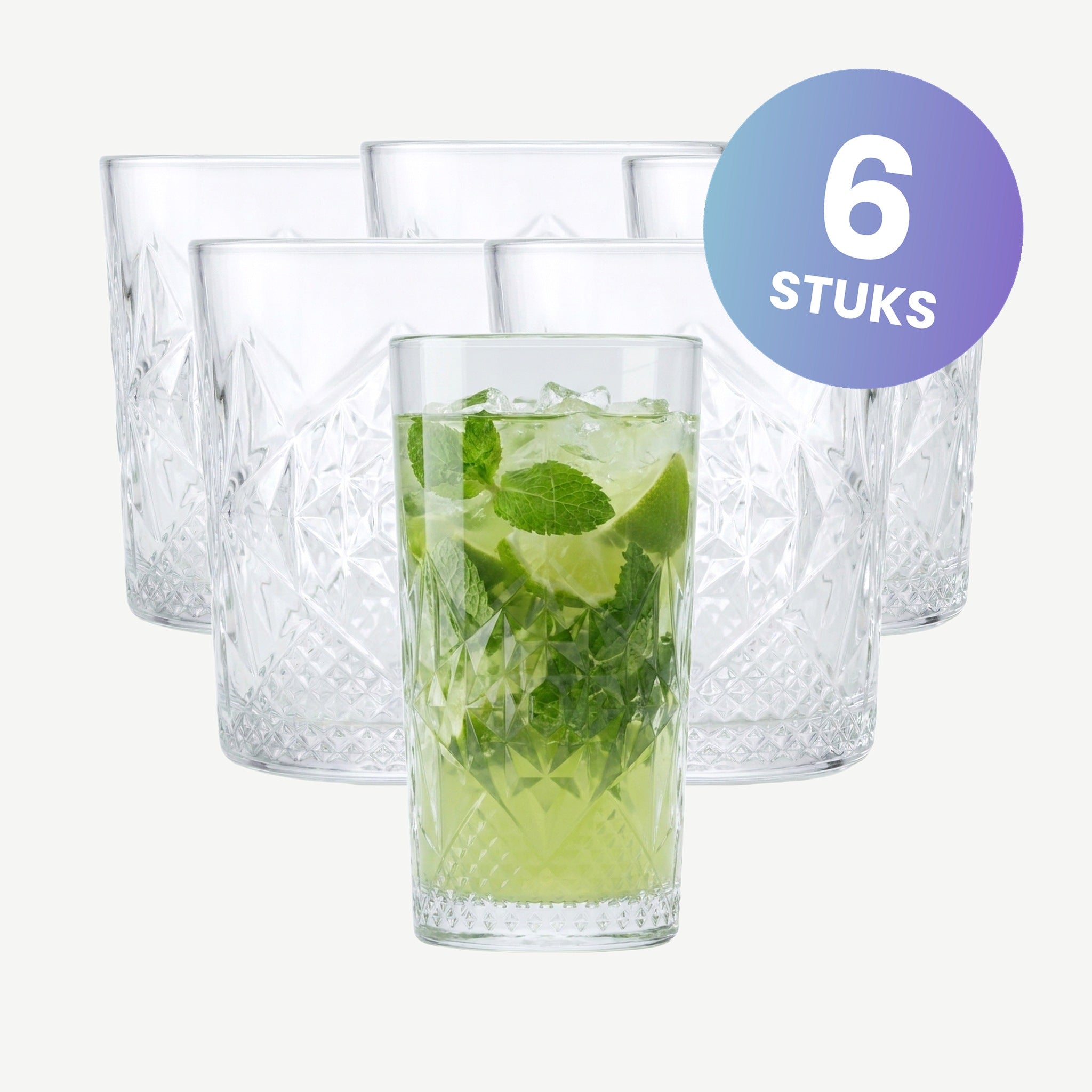 Bormioli Rocco Stone Tumbler 37 Cl - set van 6 glazen