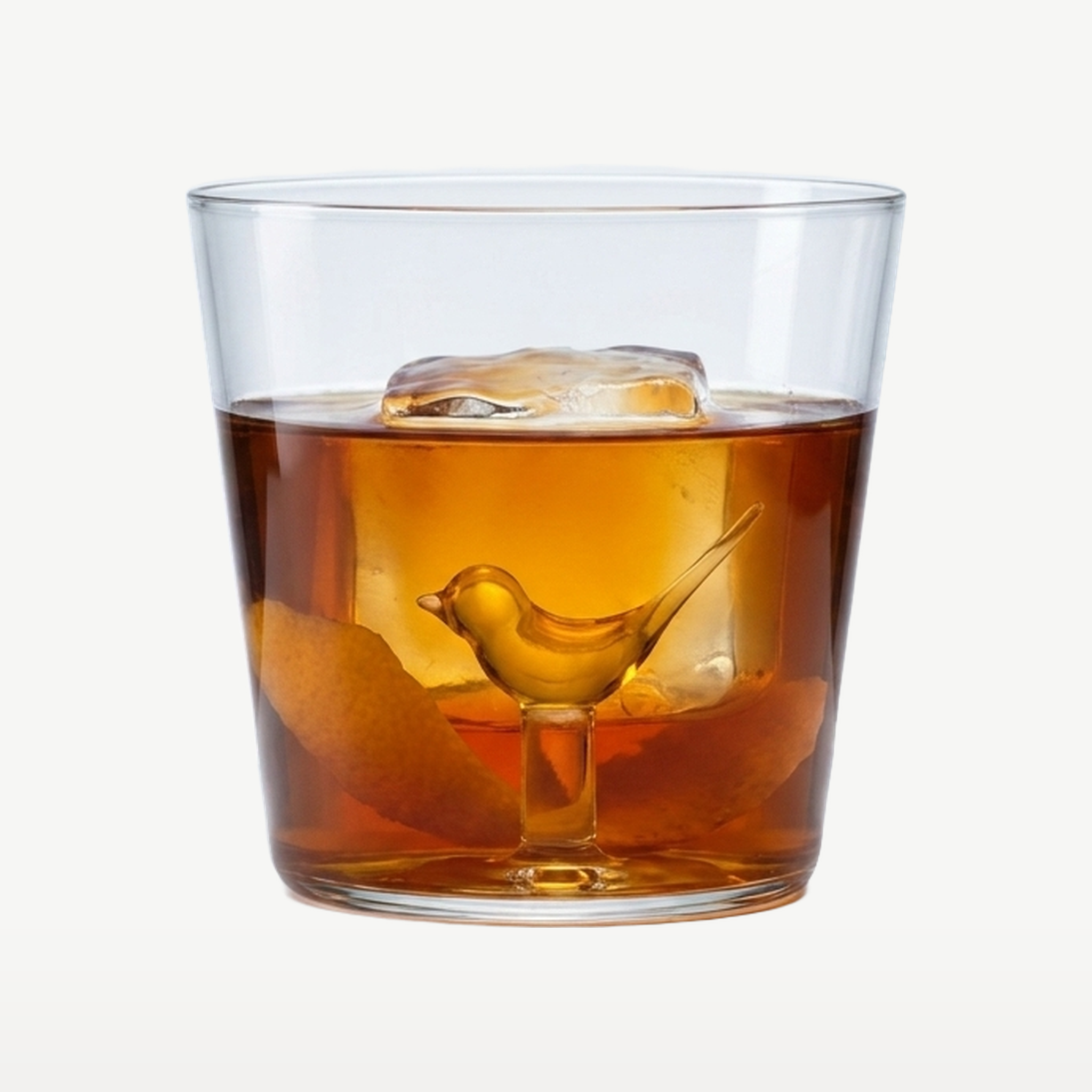 J-Line Waterglas 30 Cl Vogel Okergeel/Transparant - Glazen.nl
