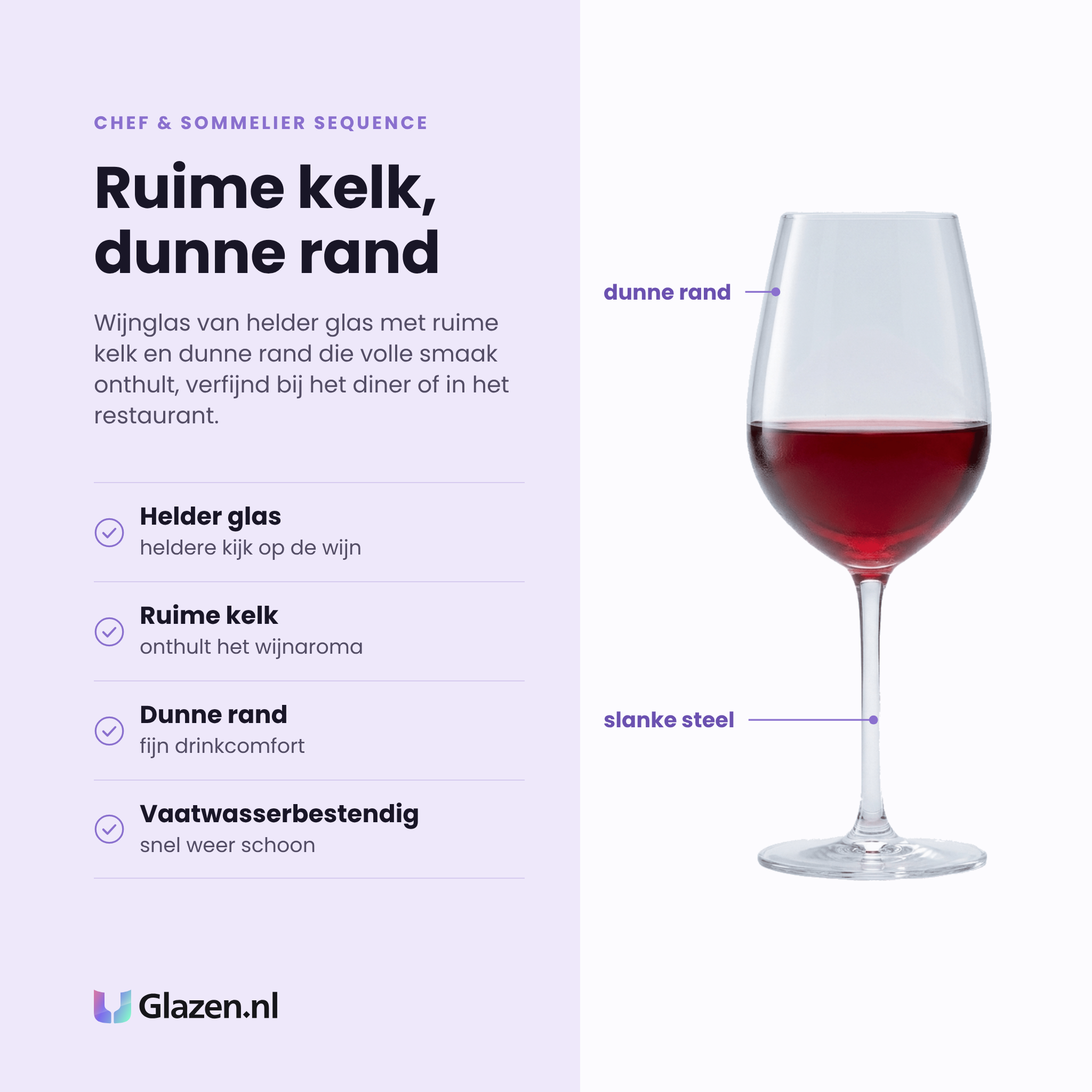 Chef & Sommelier Sequence wijnglas 44 cl eigenschappen: helder glas, ruime kelk onthult aroma, dunne rand, vaatwasserbestendig