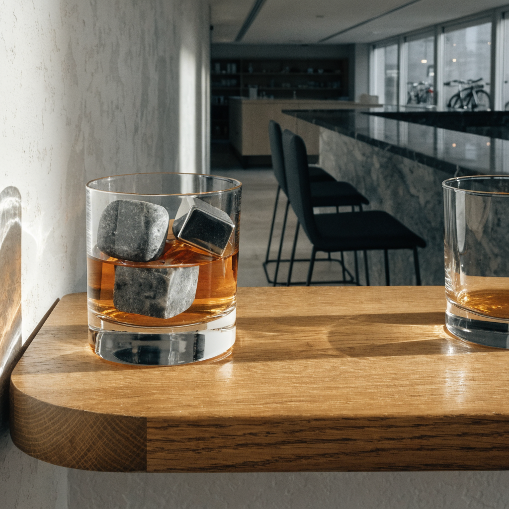 Tumbler whisky met herbruikbare koelblokjes zonder smeltwater - Glazen.nl