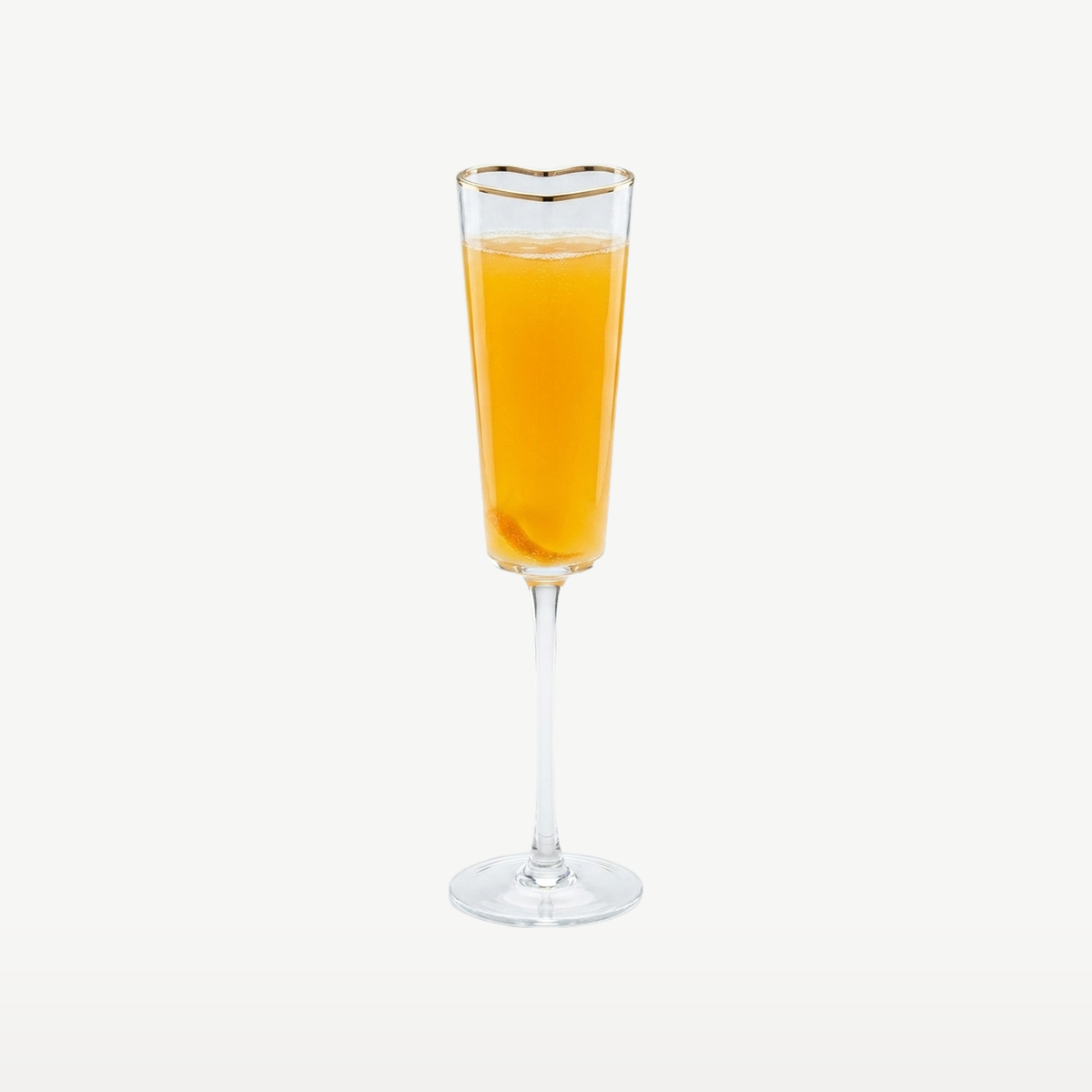 J-Line Champagneglas Hart Goud/Transparant - Glazen.nl