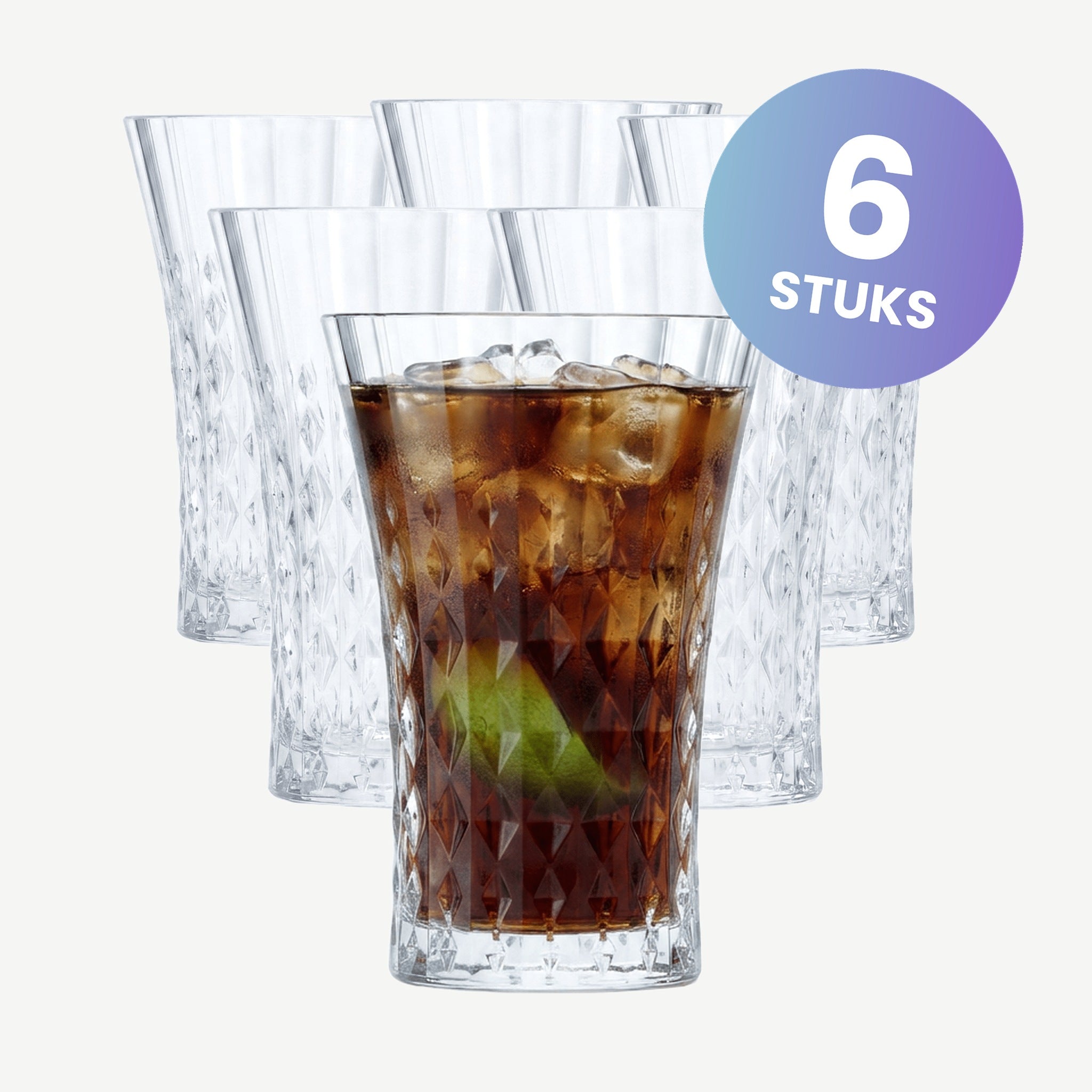 Eclat Lady Diamond Longdrinkglas 36 Cl - set van 6 glazen