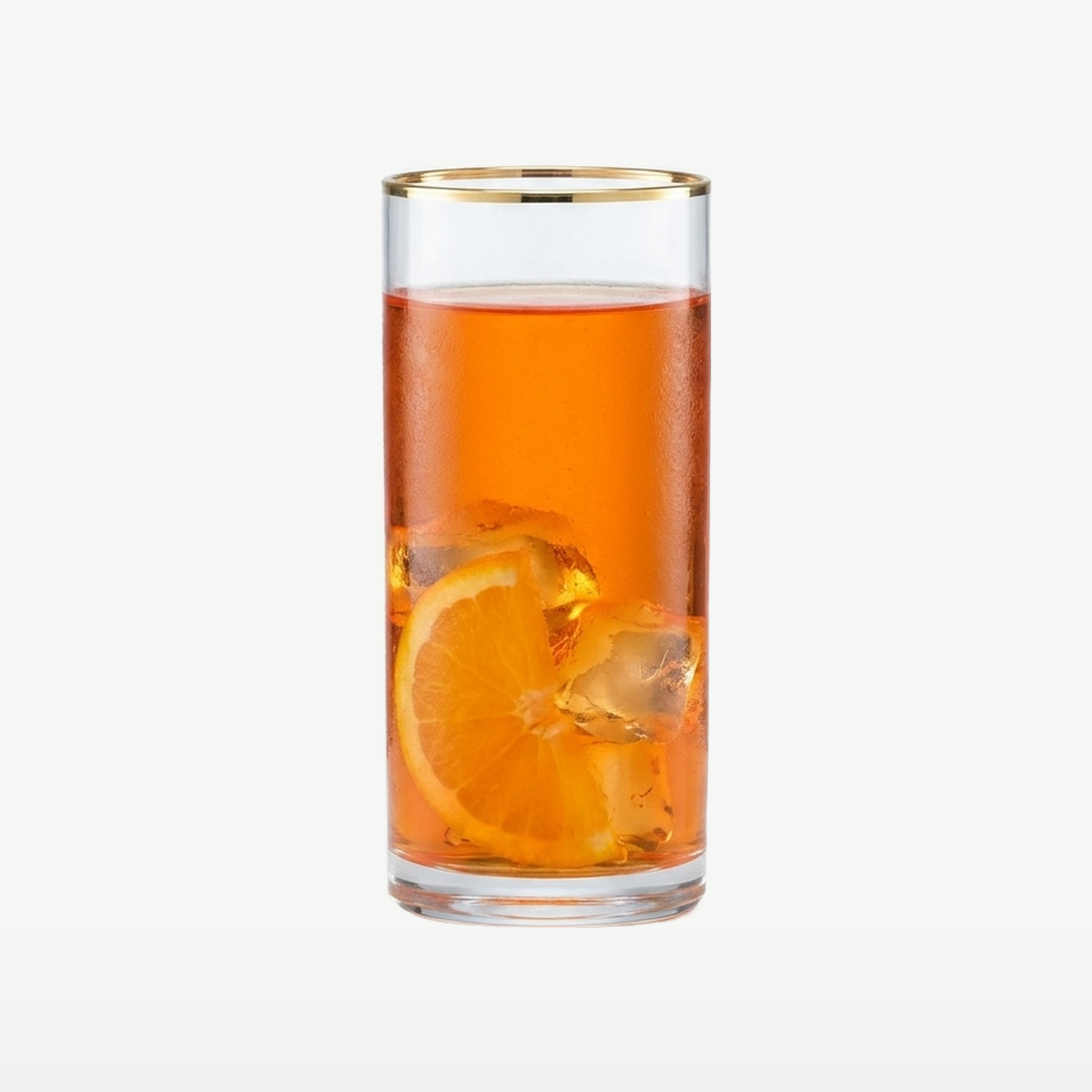 J-Line Waterglas 45 Cl Cilinder Hoog Gouden Rand Transparant/Goud - Glazen.nl