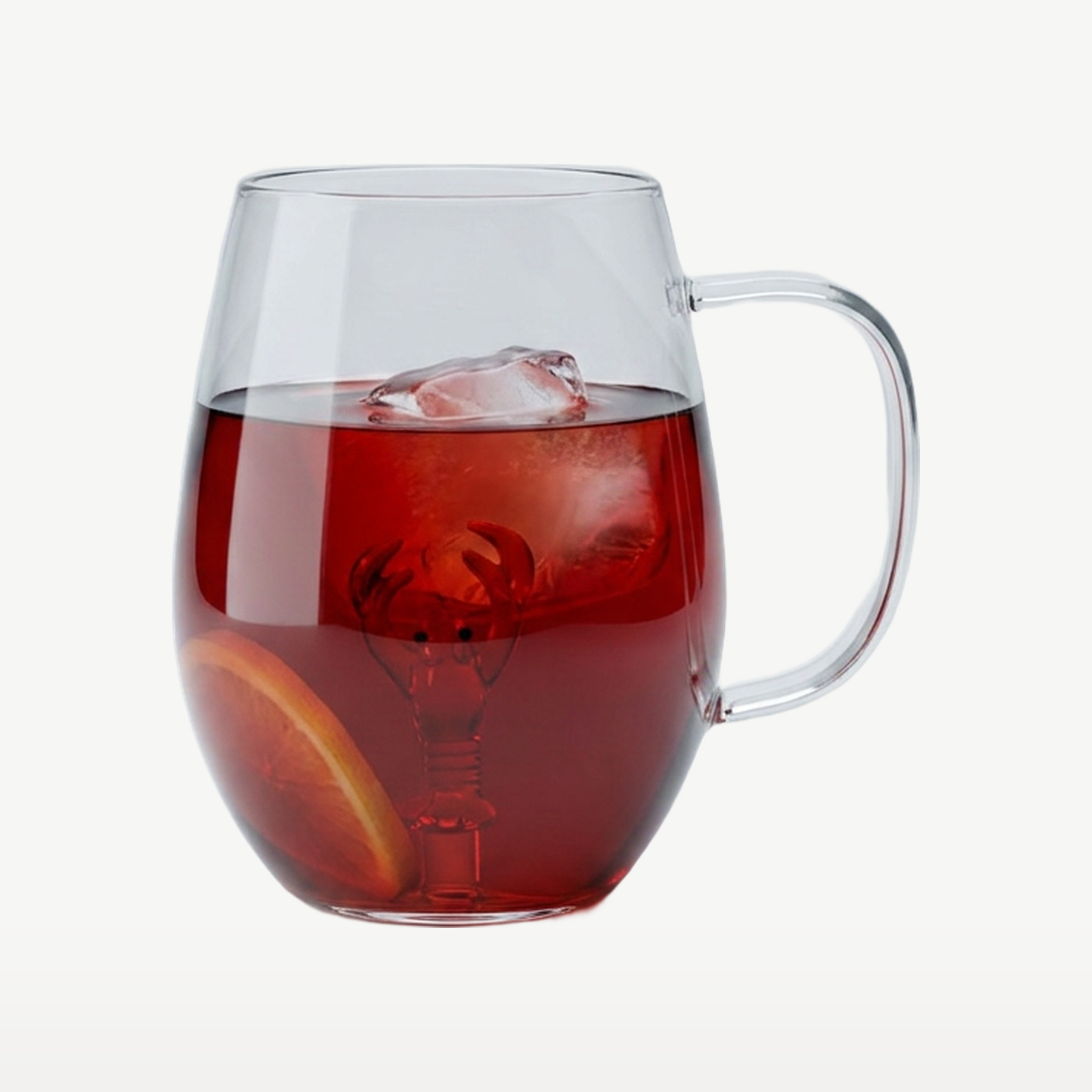 J-Line Waterglas Kreeft/Krab Transparant/Rood Assorti - Glazen.nl
