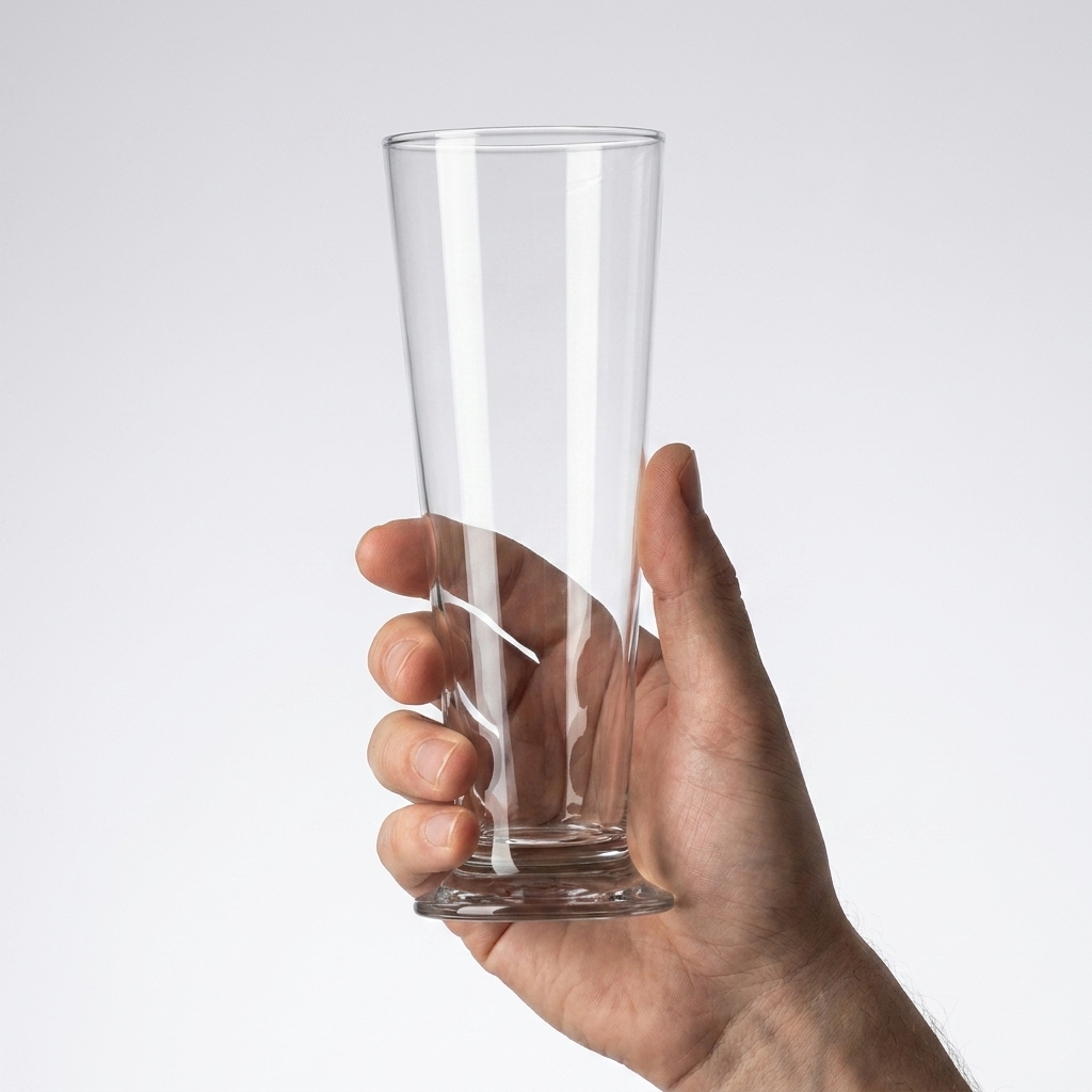 Arcoroc Linz bierglas 39 cl in hand voor formaatindicatie
