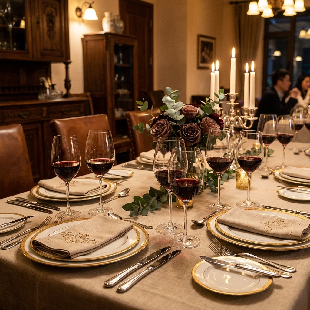 Gedekte tafel met Bormioli Rocco Premium wijnglazen 29 cl