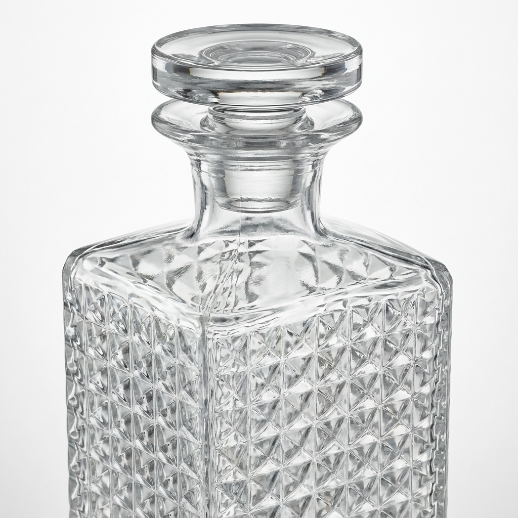 Detail close-up van Luigi Bormioli Mixology decanteerkaraf met luchtdichte stop