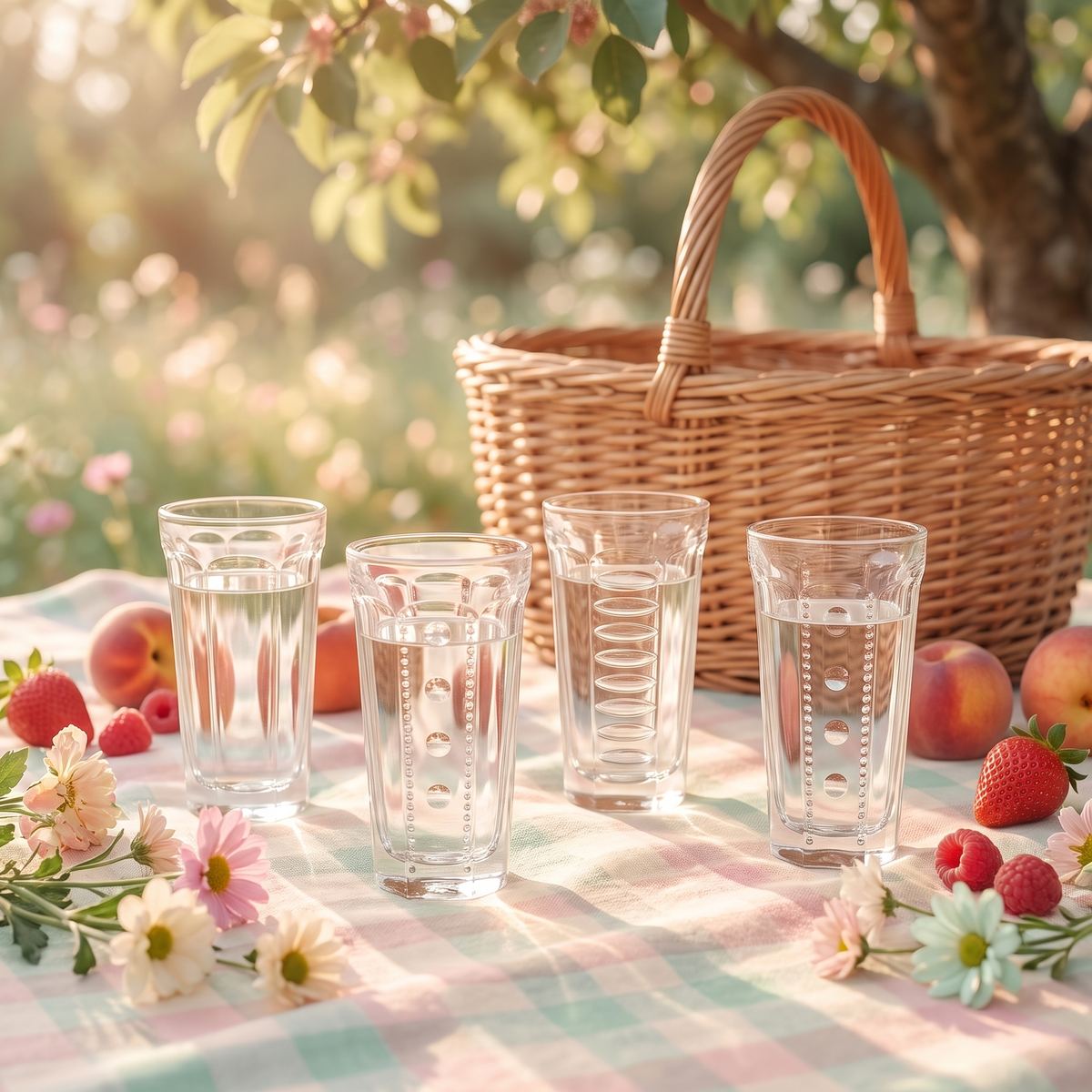 La Rochère Saga glazen in een zomerse picknickscene