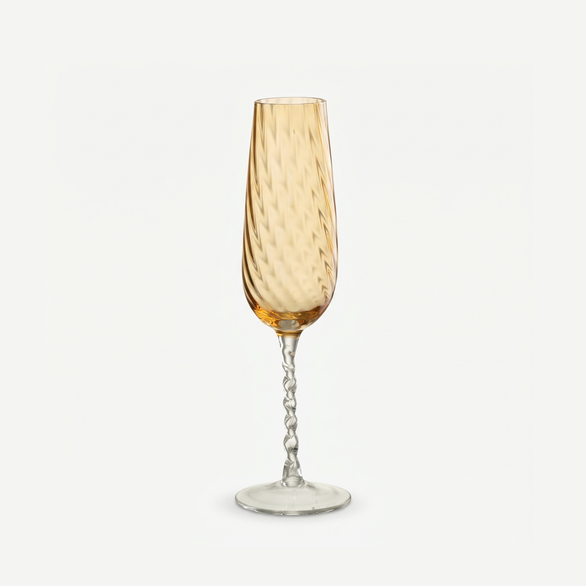 J-Line Champagneglas Gestreept Karamel leeg