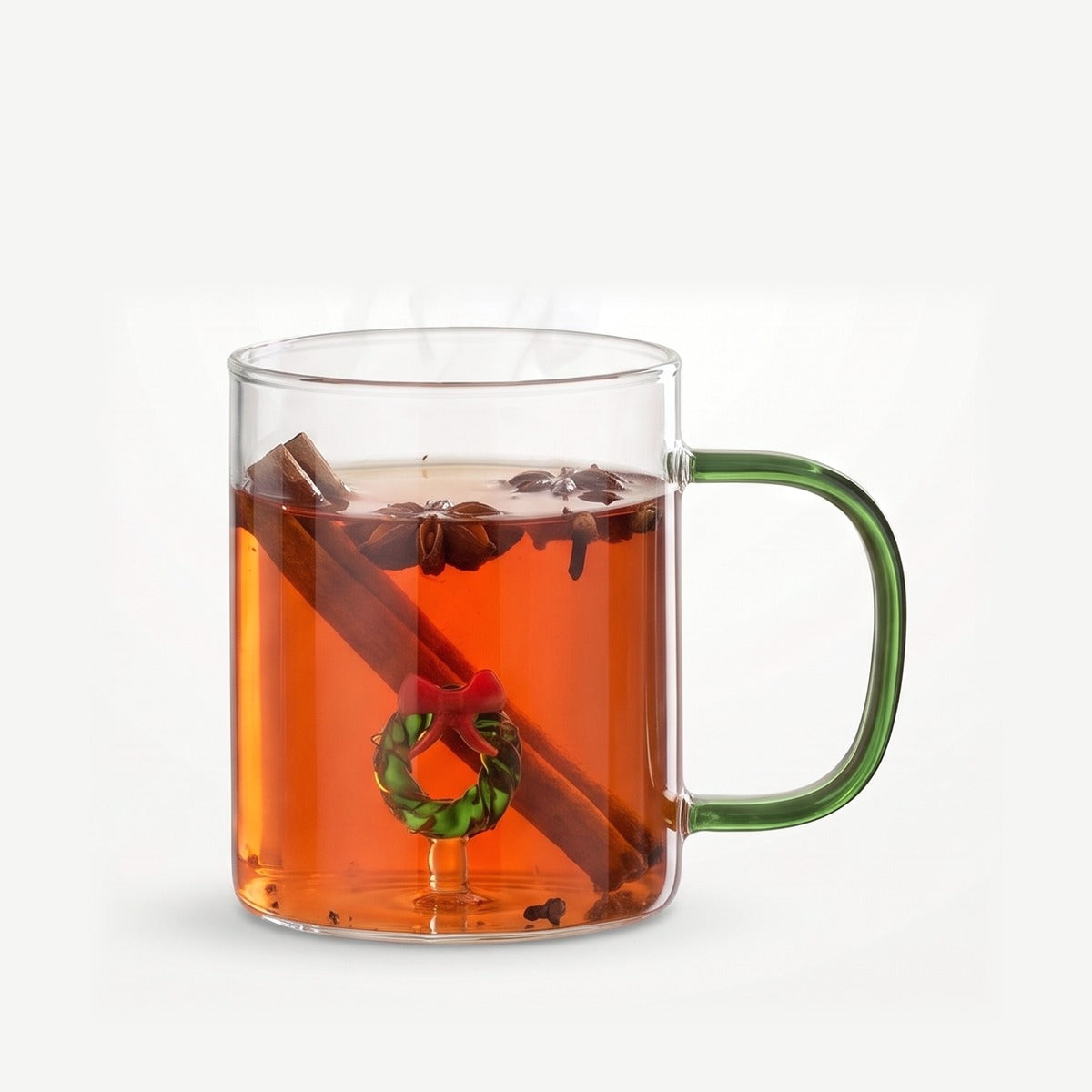 J-Line Waterglas Kerstkrans Transparant/Assorti gevuld