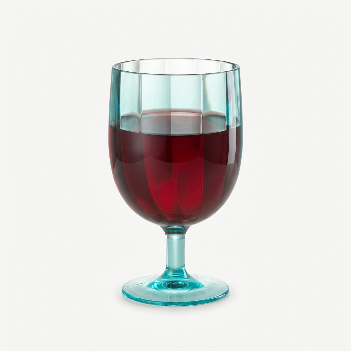 J-Line Wijnglas 31 Cl Onbreekbaar Blauw - 6 Stuks gevuld