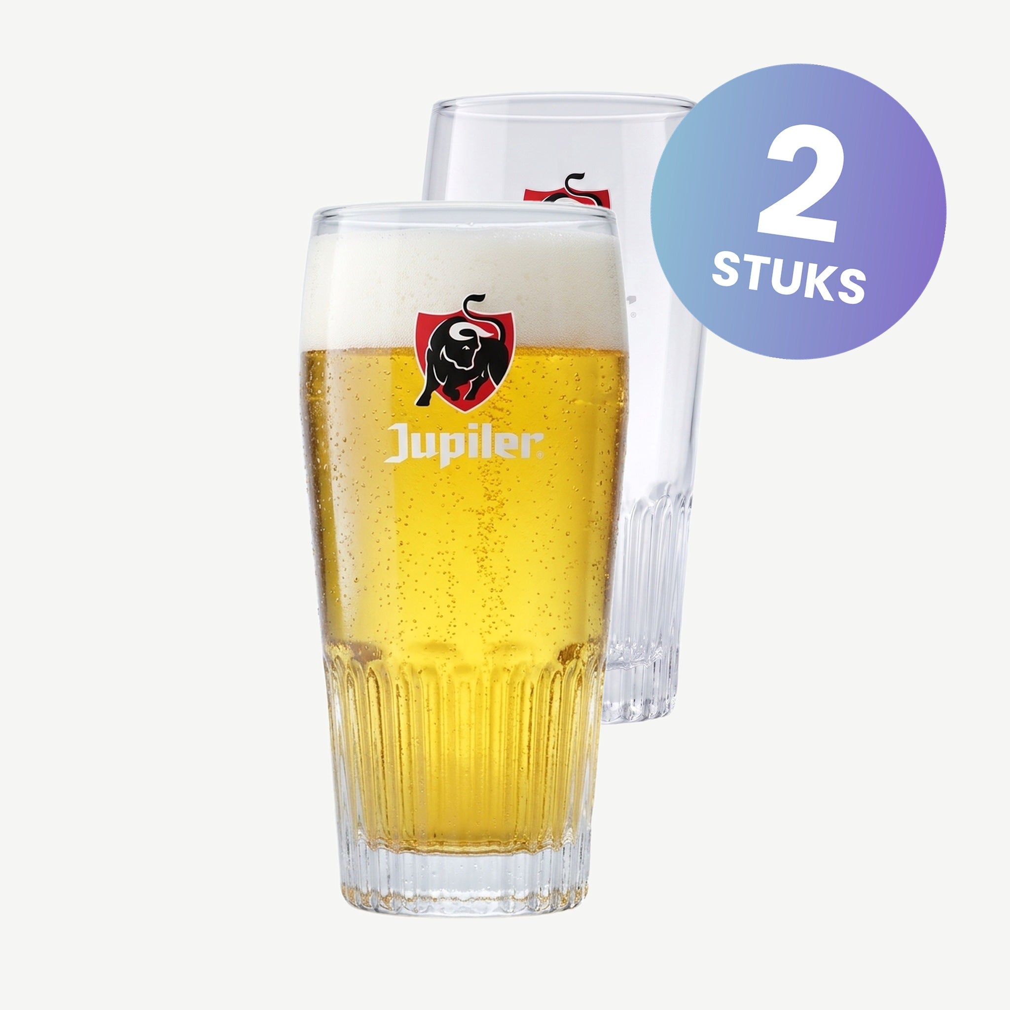 Jupiler Bierglas 25 Cl - set van 2 glazen