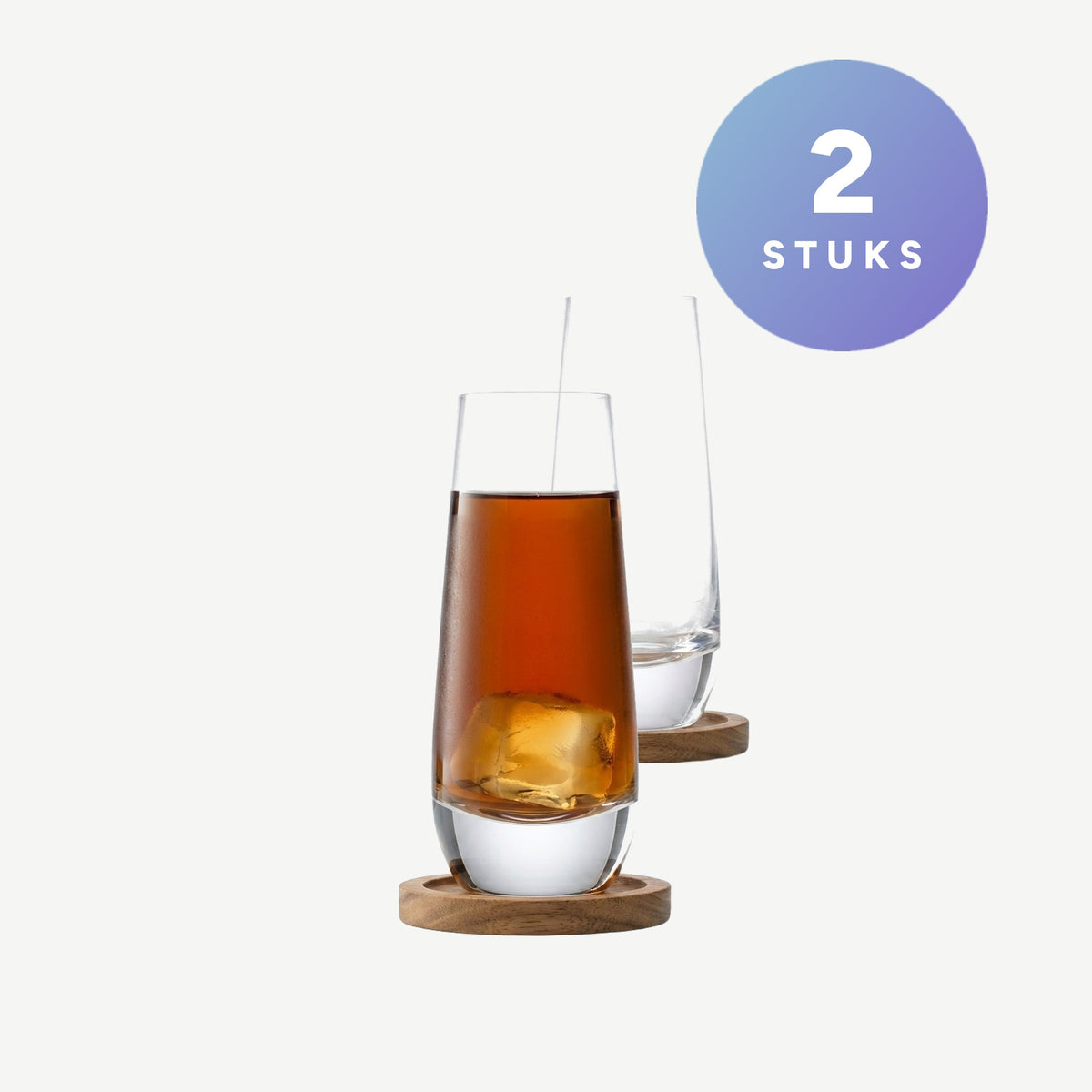 L.S.A. Whisky Islay Longdrinkglas 32,5 Cl met Onderzetter - 2 Stuks als set van 2