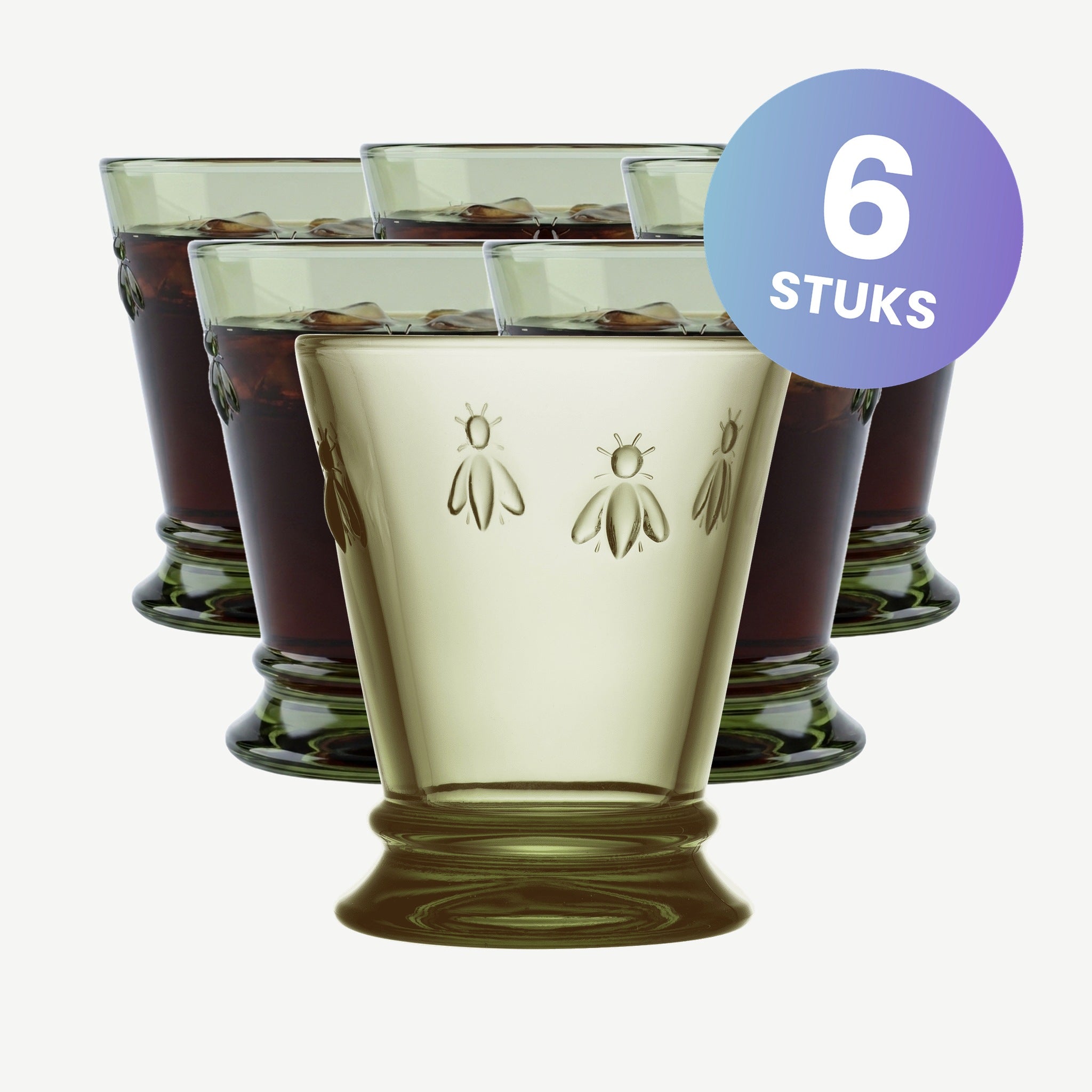 La Rochère Abeille Tumbler 26 cl Olijfgroen - set van 6 glazen