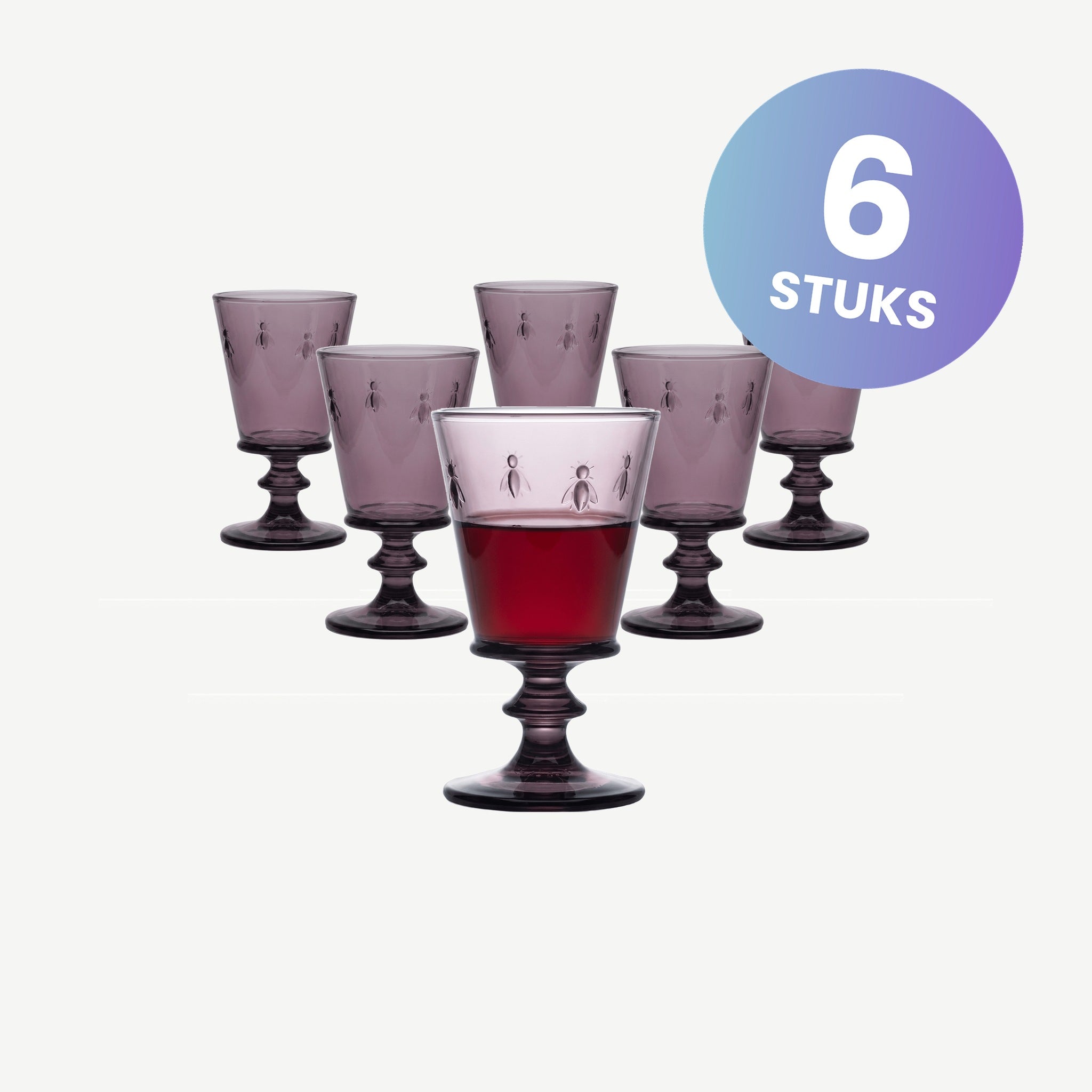 La Rochère Abeille Wijnglas 24 cl Aubergine - set van 6 glazen