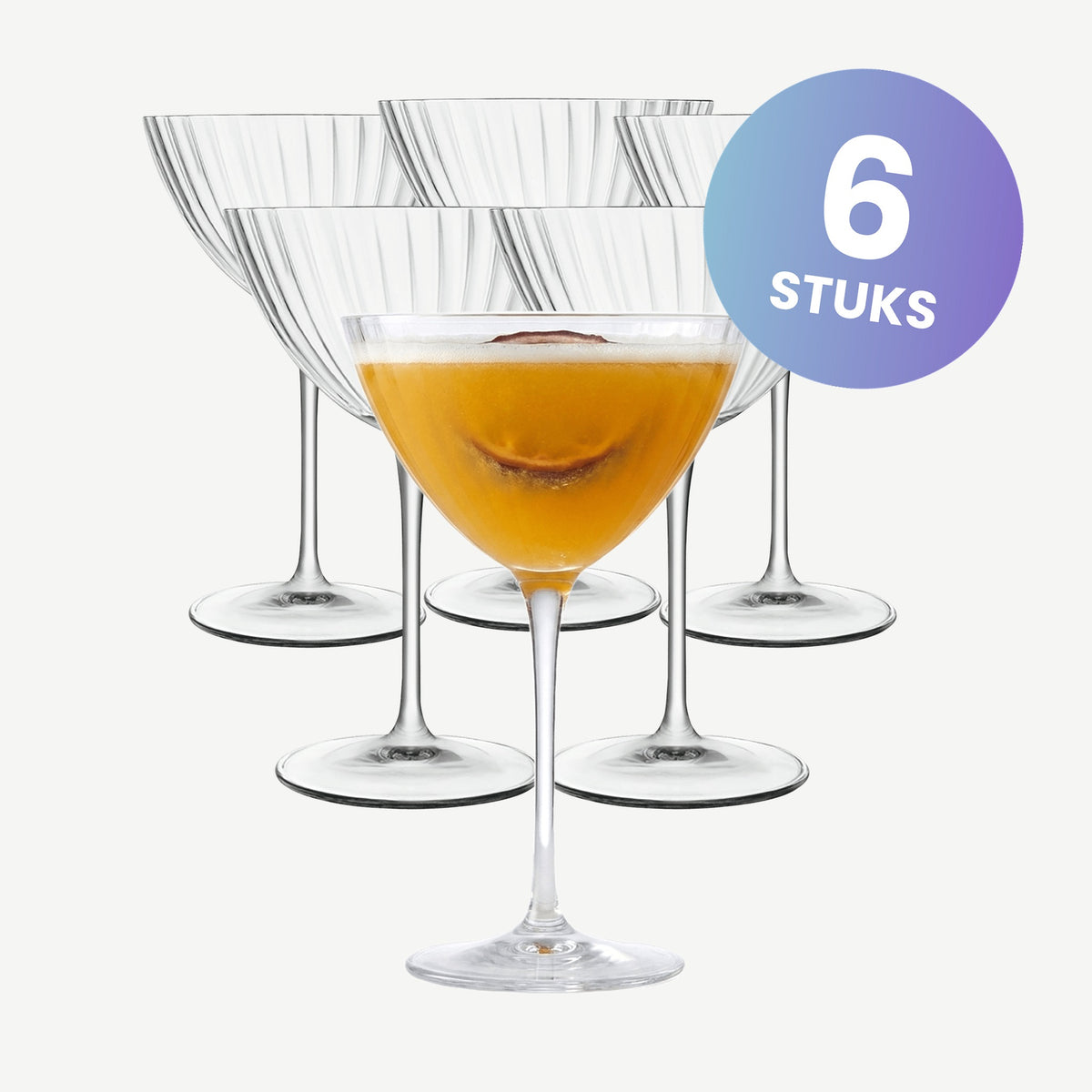 Luigi Bormioli Speakeasies Swing Martiniglas 22 Cl  - set van 6 glazen