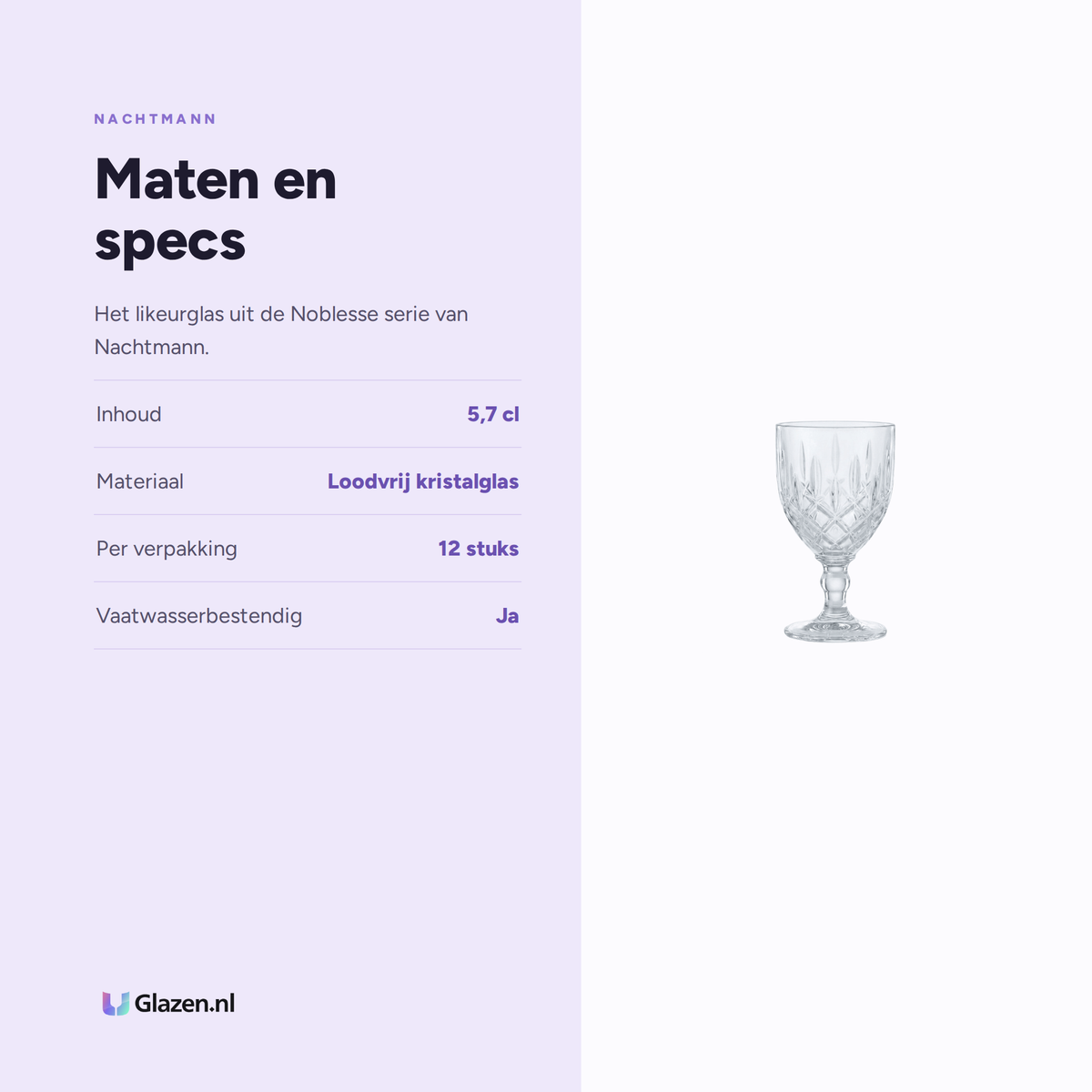 Maten en specs van Nachtmann Noblesse Likeurglas 5,7 Cl