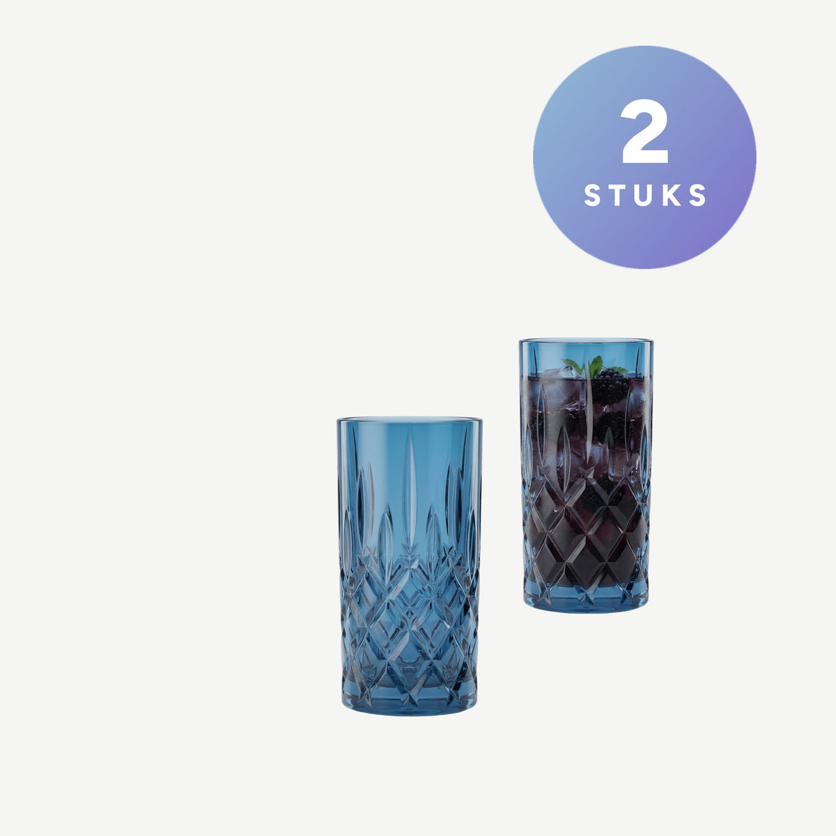 Set van 2 stuks Nachtmann Noblesse Longdrinkglas 39,5 Cl Blauw - Glazen.nl