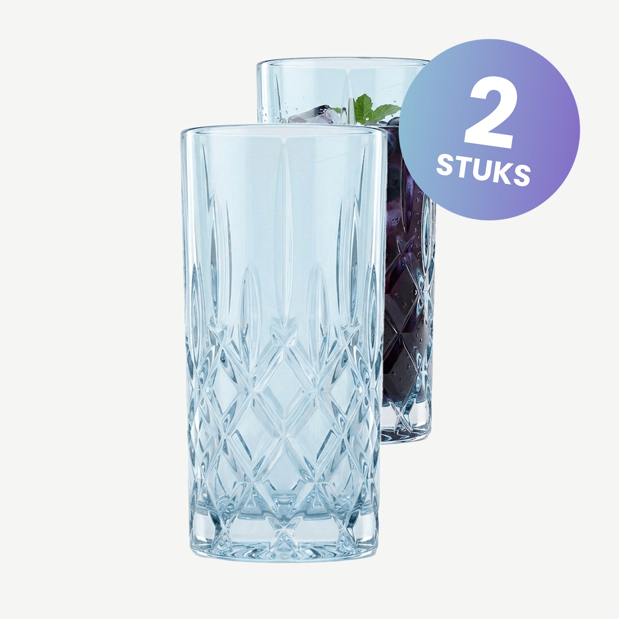 Nachtmann Noblesse Longdrinkglas 39,5 Cl Licht Blauw - set van 2 glazen