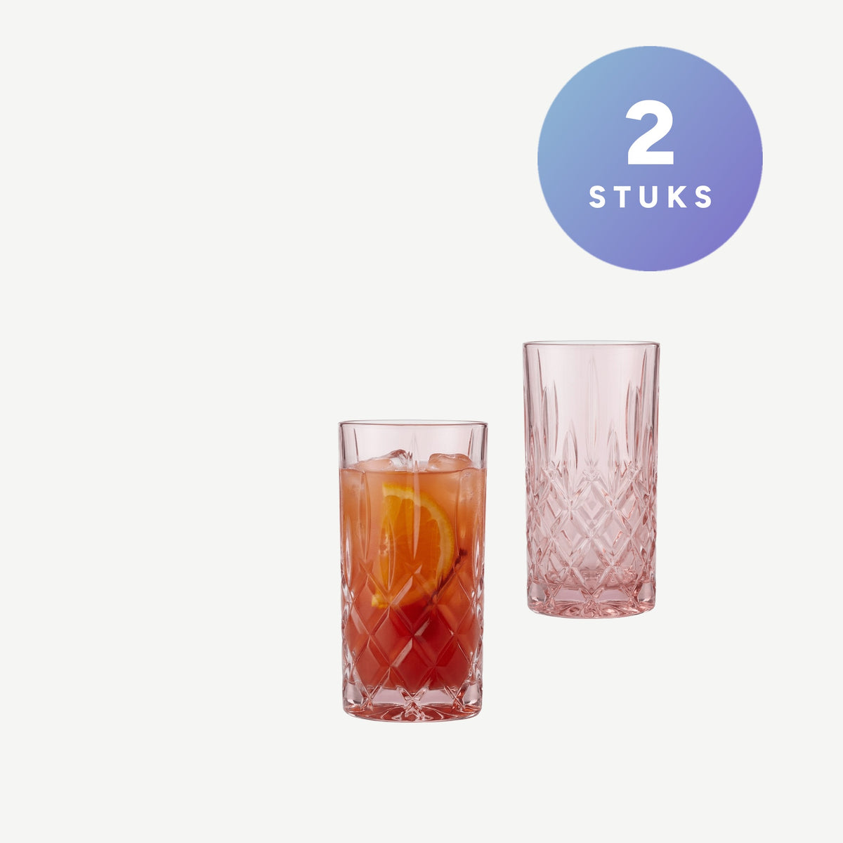 Set van 2 stuks Nachtmann Noblesse Longdrinkglas 39,5 Cl Roze - Glazen.nl