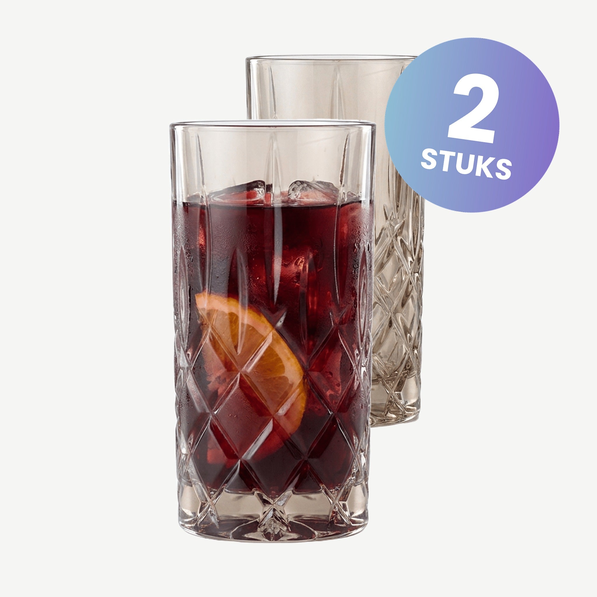 Nachtmann Noblesse Longdrinkglas 39,5 Cl Taupe - set van 2 glazen