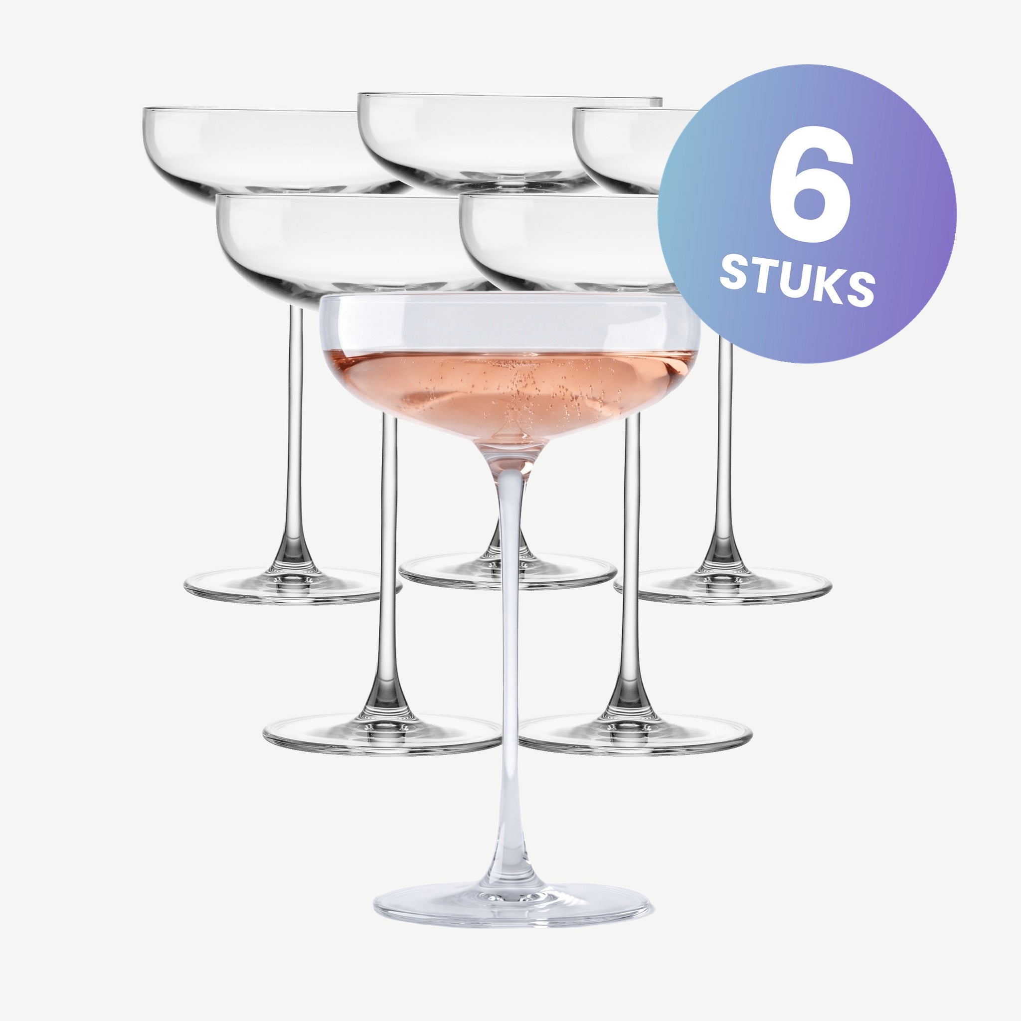 Nude Glass Savage Champagneglas / Coupe 22 Cl - set van 6 glazen