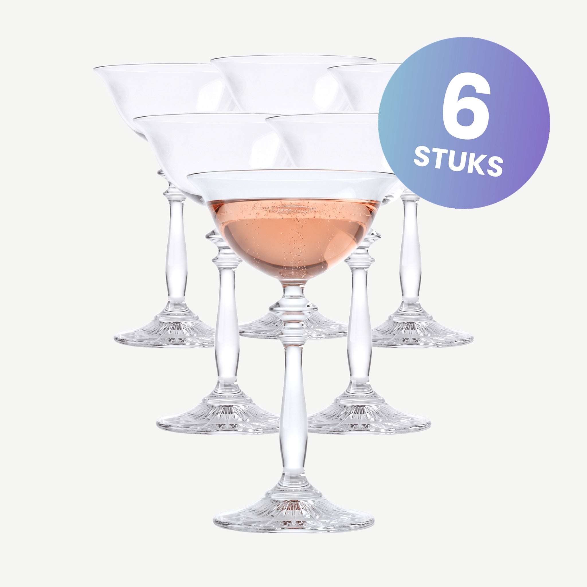 Onis 1924 Champagneglas / Coupe 14 Cl - set van 6 glazen