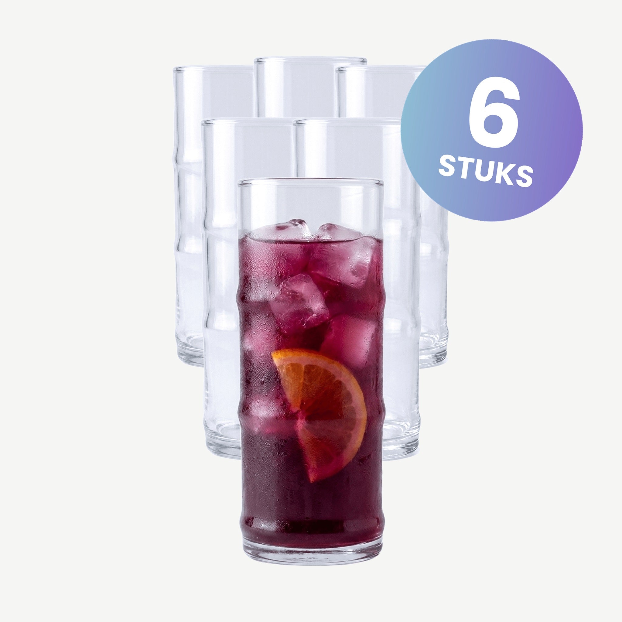 Onis Bamboo Longdrinkglazen 47.5 Cl - set van 6 glazen