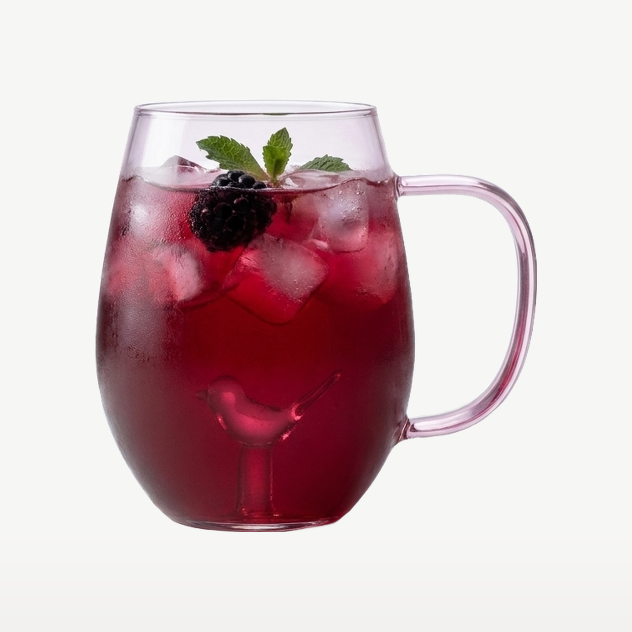 J-Line Waterglas 35 Cl Vogel met Oor Lichtroze/Transparant - Glazen.nl