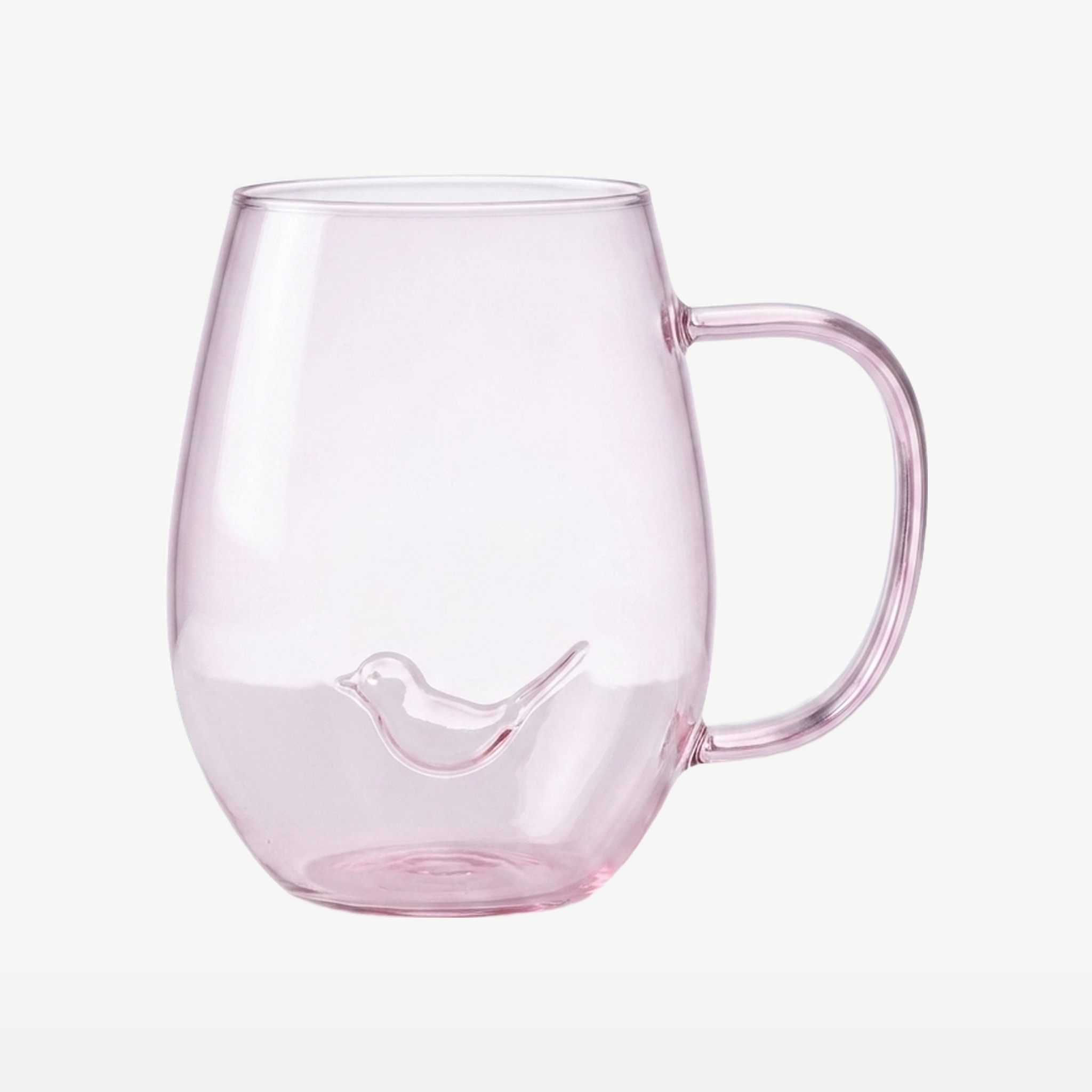 J-Line Waterglas 35 Cl Vogel met Oor Lichtroze/Transparant - Glazen.nl