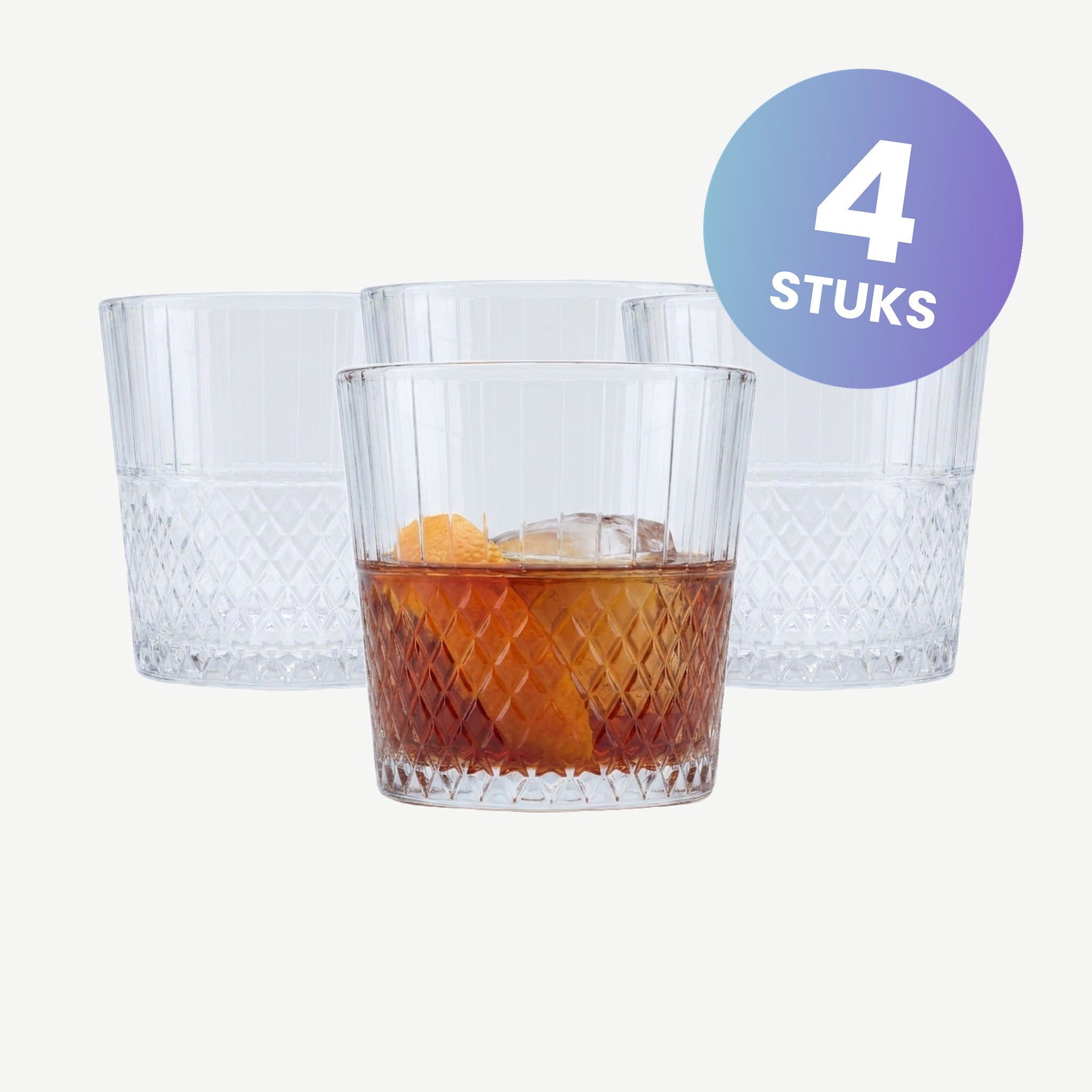 Pasabahce Highness Whiskey Glas 39 Cl - set van 4 glazen