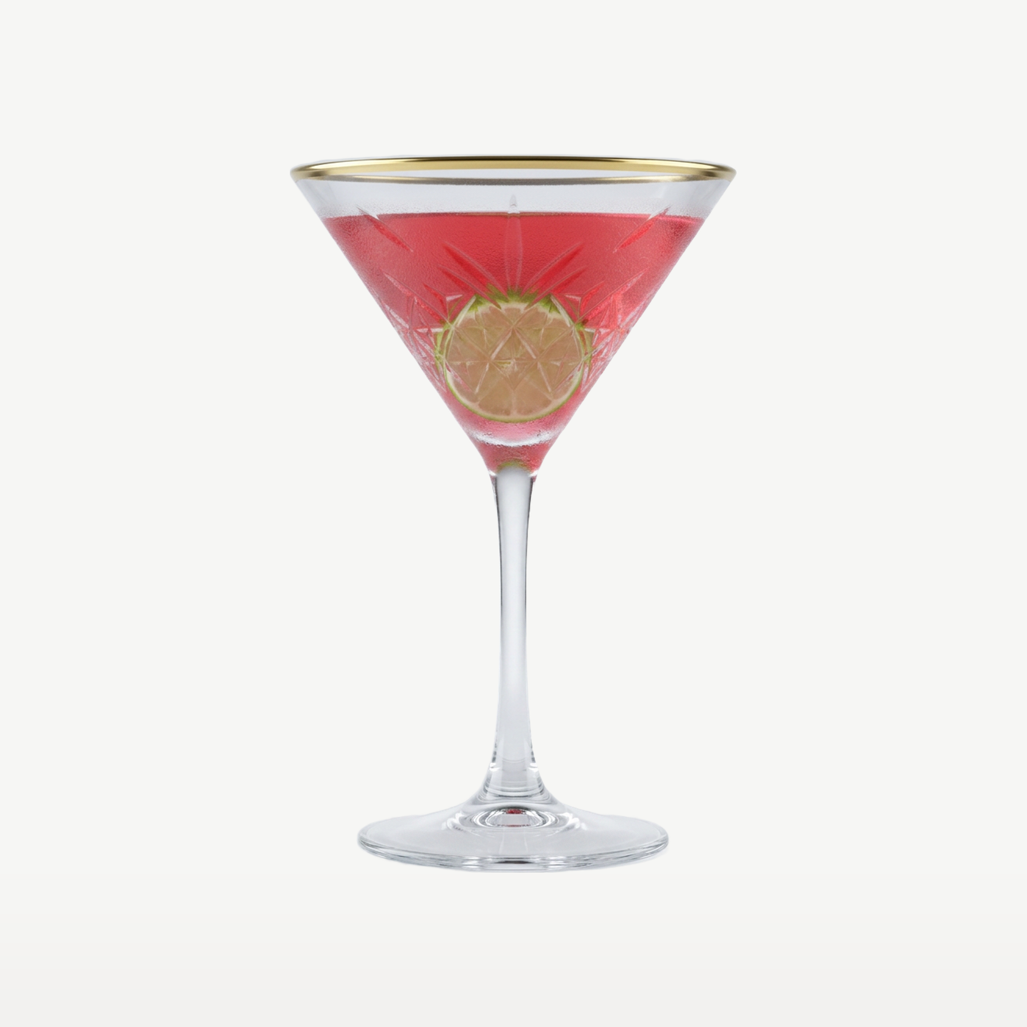 Pasabahce Timeless Martiniglas 23 Cl Gouden Rand - 4 Stuks - Glazen.nl