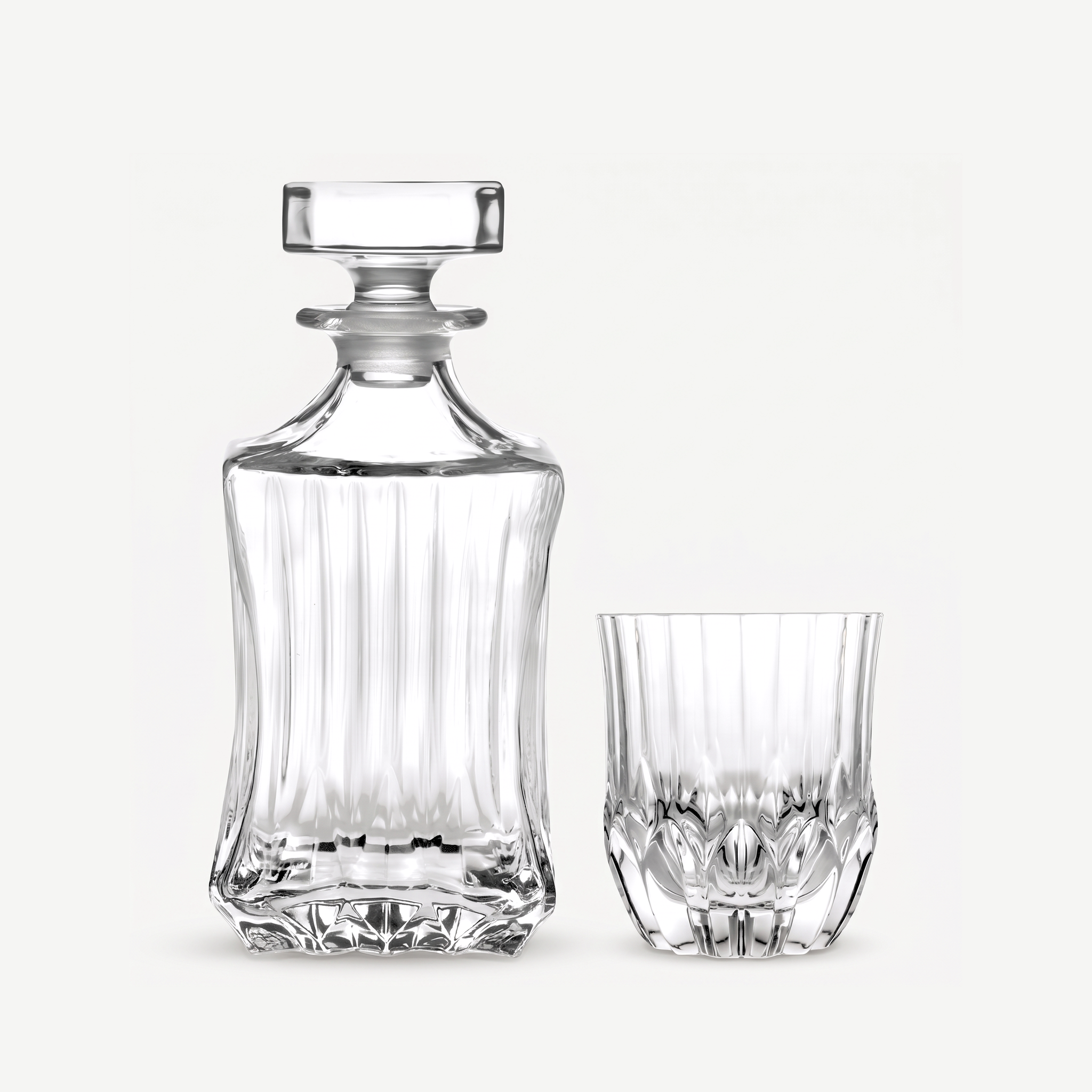 RCR Adagio whiskeyset karaf en glas leeg