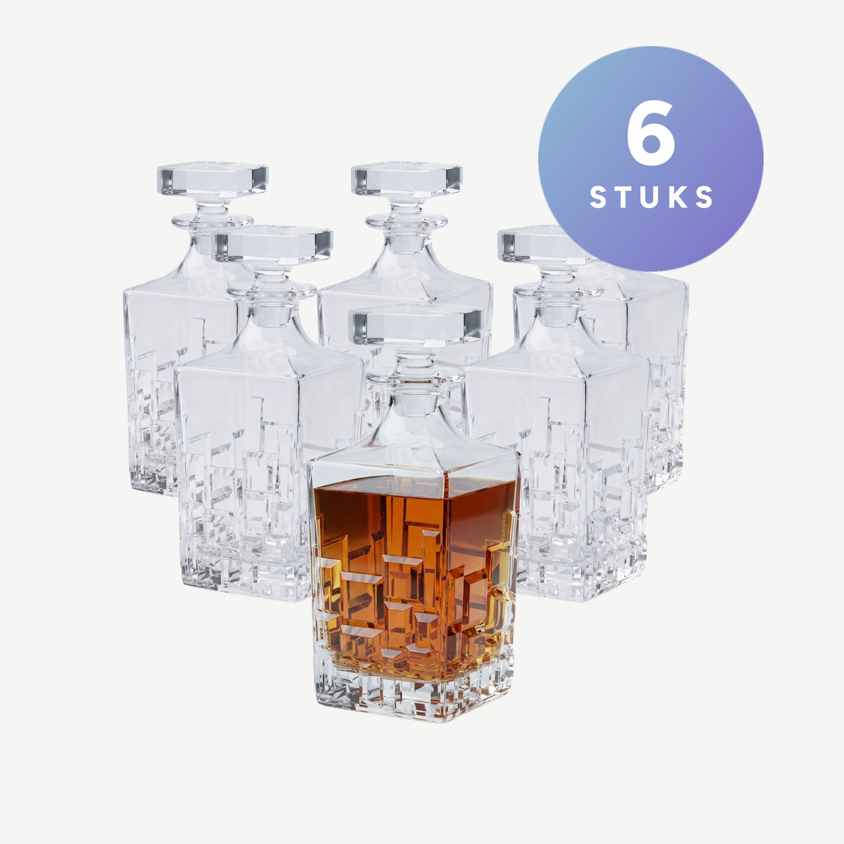 RCR Etna whisky karaf 81 cl, set van 6 stuks