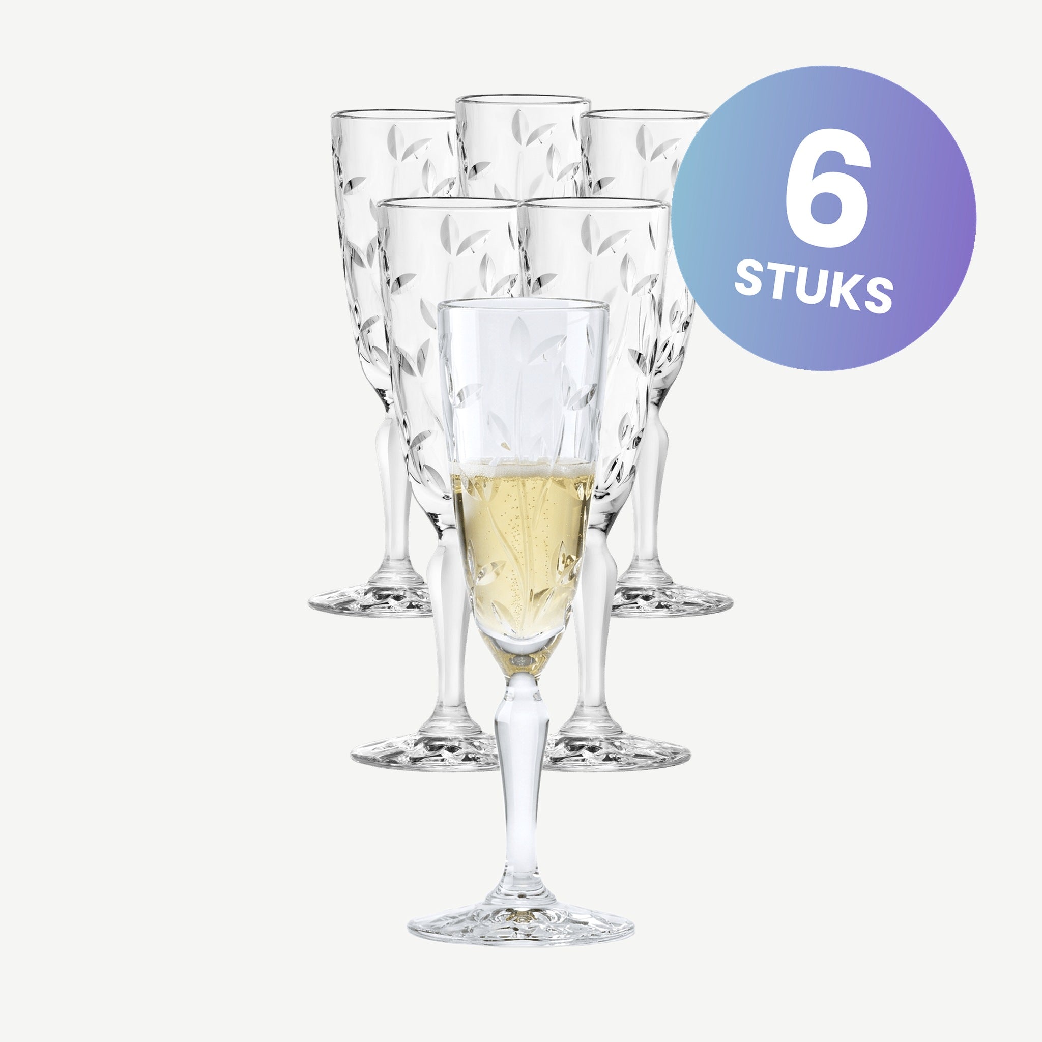 RCR Laurus Champagne Flute 16 Cl - set van 6 glazen