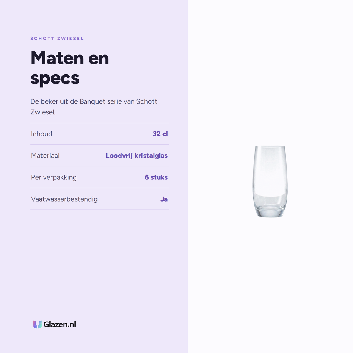 Maten en specs van Schott Zwiesel Banquet Beker 32 Cl
