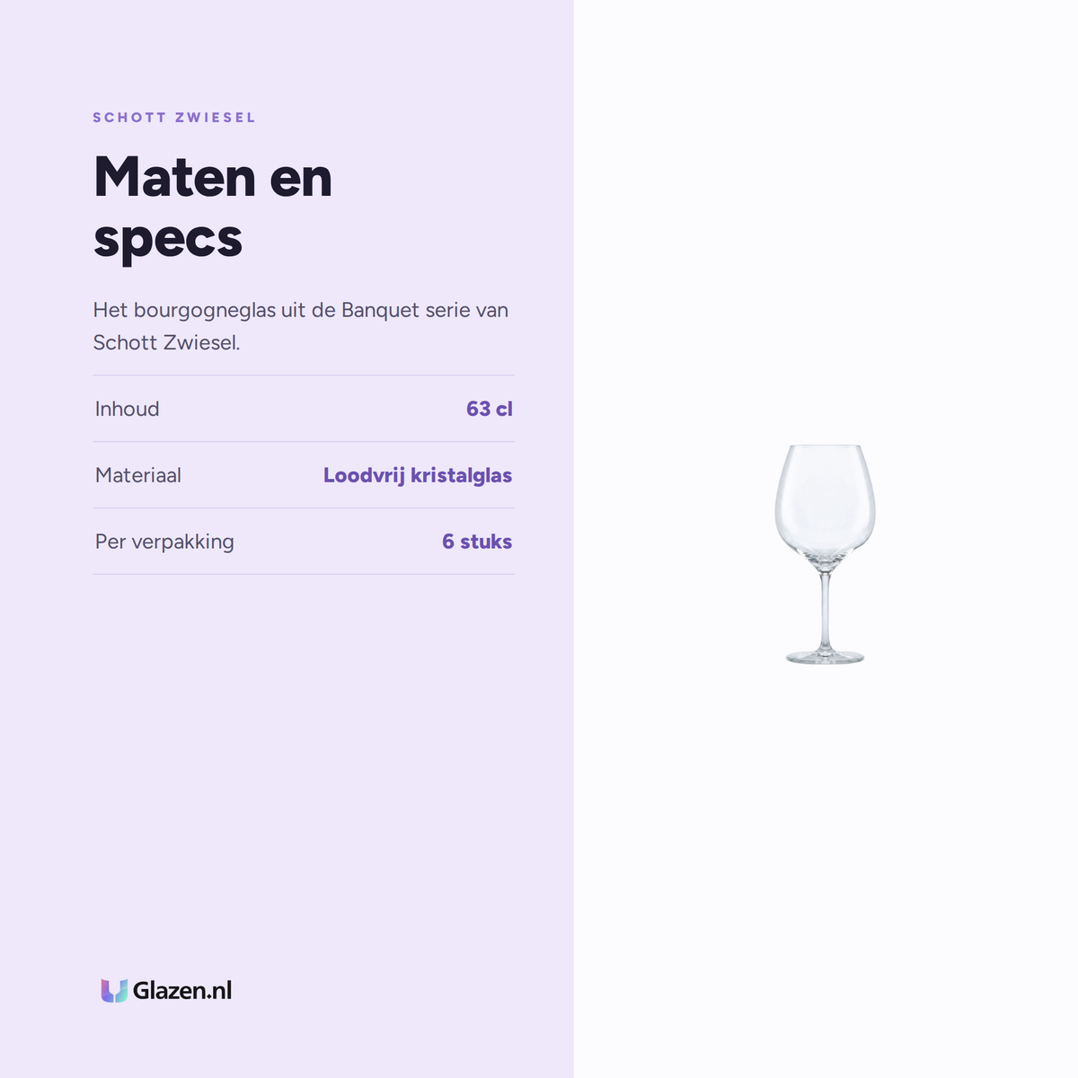 Maten en specs van Schott Zwiesel Banquet Bourgogneglas 63 Cl