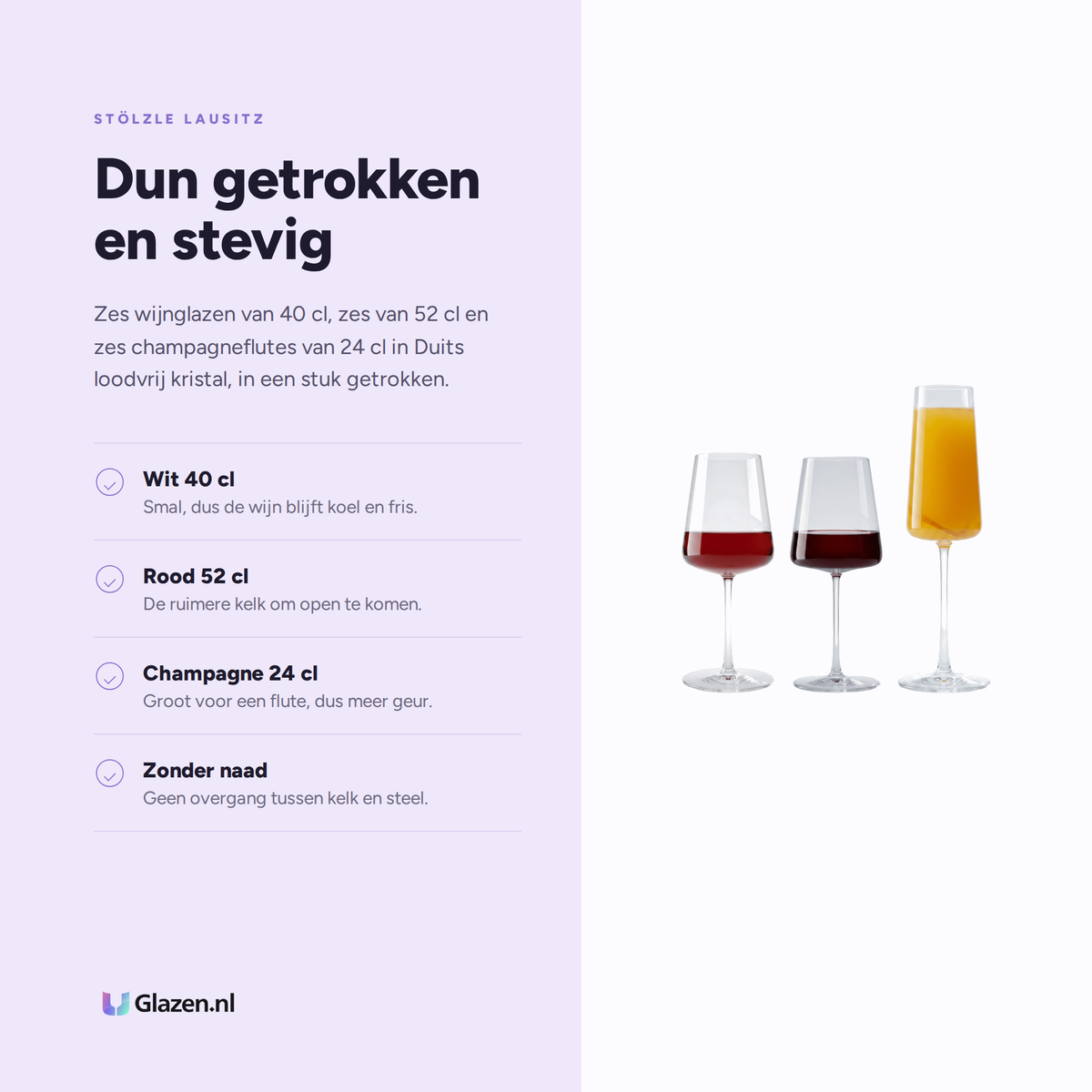 Eigenschappen van de Stölzle Lausitz Power Wijnset 18-Delig (Wit, Rood & Champagne)