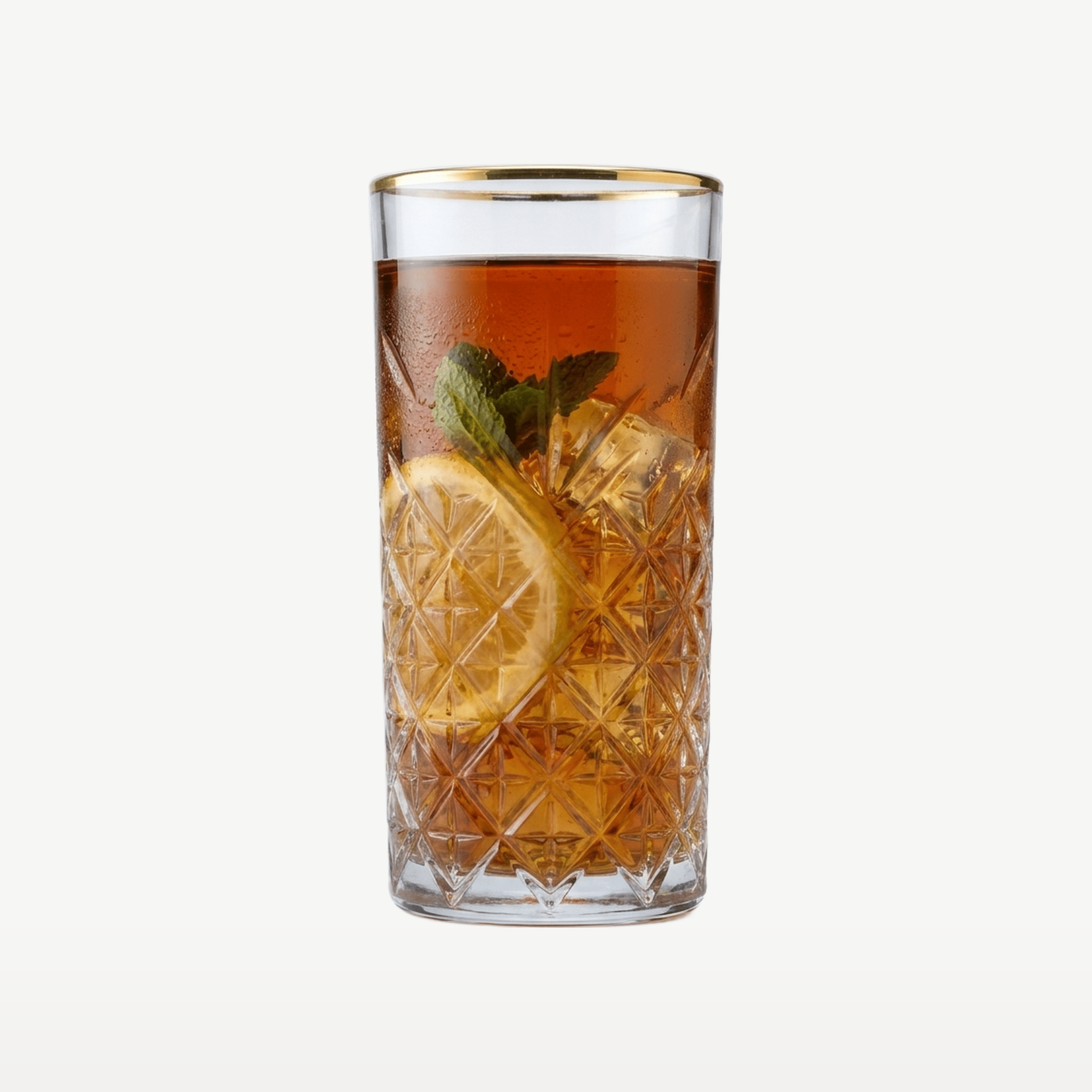 Pasabahce Timeless Longdrinkglas 29,5 Cl Gouden Rand - 4 Stuks - Glazen.nl