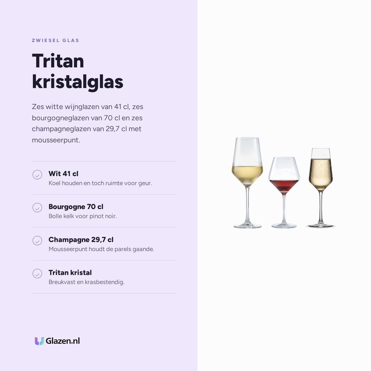 Eigenschappen van de Zwiesel Glas Belfesta Wijnset 18-Delig (Wit, Rood & Champagne)