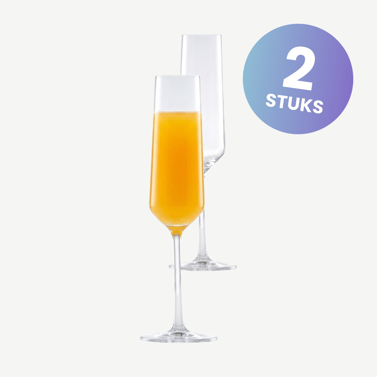 Zwiesel Glas Pure Champagneglas 21,5 Cl met Mousseerpunt in Geschenkverpakking - set van 2 glazen